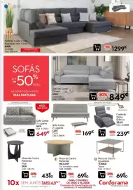 Folheto Conforama Página 5: Sofá de Canto U XXL Esquerdo com Cama Bari €1.299,00, Sofá Cama AVA €649,00