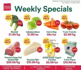 WHOLEFARMS catalogue week 38 Page 1: EOSS Greek Yogurt Varieties €6,99, Maxi Toilet Paper €19,99