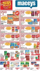 Maceys weekly ad Page 1: Food Club green beans, corn or broth €0,69, Food Club cheese €5,99