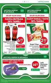 Żabka gazetka tydzień 38 Strona 29: Rogal 7 Days €2,50, Napój Coca-Cola €6,99