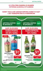 Żabka gazetka tydzień 38 Strona 30: Piwo Namysłów Pils €3,99, Piwo Kasztelan Jasne Pełne €3,20