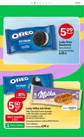 Żabka gazetka tydzień 38 Strona 43: Lody Milka lub Oreo €6,99, Lody Oreo Sandwich €5,99