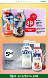 Żabka gazetka tydzień 38 Strona 63: Napój mleczny Müller €3,80, Jogurt pitny skyr Müller €5,50