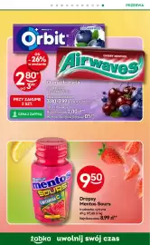 Żabka gazetka tydzień 38 Strona 72: Guma do żucia €2,80, Dropsy Mentos Sours €8,99