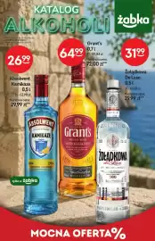 Żabka gazetka | Alkohole Strona 1: Whisky Grant's Triple Wood €64,99, Absolwent Kamikaze €26,99