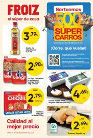 Folleto FROIZ Página 1: Luengo lenteja castellana o garbanzos €2,98, Froiz queso fresco original o sin sal barra €4,69