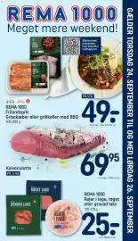 REMA 1000 tilbudsavis uge 39 Side 26: Kalveculotte €69,95, Rema 1000 Grisekæber eller grillkøller med BBQ €49,00