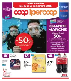 Volantino Unicoop Etruria Pagina 1: Coca Cola €2,79, Biscotti Mulino Bianco galletti €1,72