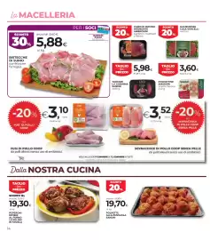 Volantino Unicoop Etruria Pagina 14: Bistecche di suino confezione famiglia €5,88, Hamburger Casa Vercelli €3,60