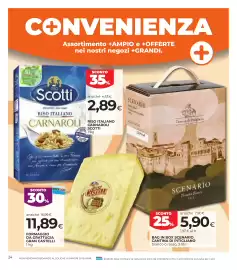 Volantino Unicoop Etruria Pagina 24: Riso italiano Carnaroli Scotti €2,89, Bag in box Scenario Cantina di Pitigliano €5,90