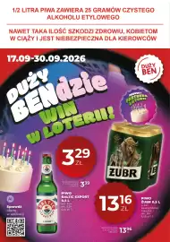 Duży Ben gazetka Strona 1: Piwo Żubr 4-pak €13,16, Piwo Baltic Export €3,29