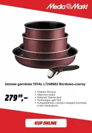 Media Markt gazetka Strona 6: Zestaw garnków Tefal L7249602 bordowo-czarny €279,99