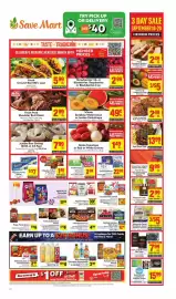Save Mart weekly ad week 38 Page 1: Whole Seedless Watermelon or Jumbo Cantaloupe €0,49, Jumbo Raw Shrimp €7,99