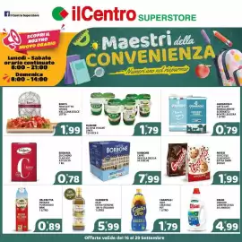 Volantino Il Centro Superstore Pagina 1: Danone Activia yogurt linea €1,79, Caffè Borbone Miscela Decisa €7,99