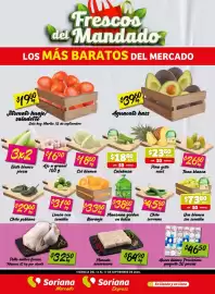 Folleto Soriana Mercado Página 1: Jitomate huaje/saladette €19,80, Aguacate hass €39,80