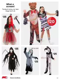 Kmart catalogue Page 14: Light up mask €25,00, Skeleton jester costume €25,00