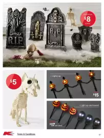 Kmart catalogue Page 6: Tombstones €8,00, Skeleton Dog €5,00