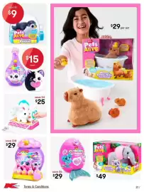 Kmart catalogue Page 22: Zuru Rainbowcorns Magicorn Surprise €15,00, Pet Carrier with Rabbit €25,00
