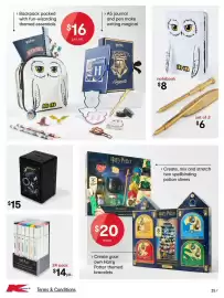 Kmart catalogue Page 25: Harry Potter Double Ended Markers €14,00, Harry Potter Expecto Patronum Safe €15,00