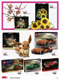 Kmart catalogue Page 30: LEGO Eevee €69,00, LEGO Technic Bugatti Chiron Pur Sport €69,00