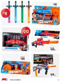 Kmart catalogue Page 51: Xshot Ranger X8 €20,00, Zuru X Shot Performance Long Shot Skins €29,00