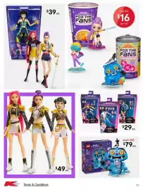 Kmart catalogue Page 7: LEGO KPOP Demon Hunters Denny Tiger and Sweet Bird €79,00, KPOP Demon Hunters Jinu €29,00