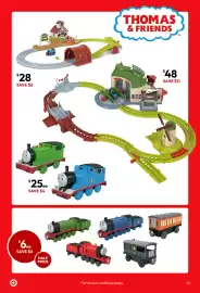 Target catalogue Page 43: Thomas & Friends Bell Station Train Set with Push-Along Thomas Engine & Track €28,00