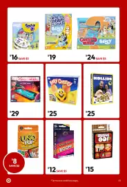 Target catalogue Page 53: Guess Who Bluey €24,00, UNO Pop Card Game €8,00