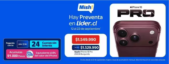 Catálogo Lider Página 1: Apple - hay preventa en lider.cl €1.549.990,00