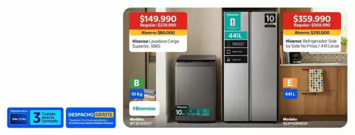 Catálogo Lider Página 4: Hisense - refrigerador side by side no frost €210.000,00