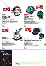 Catalogue DomPro page 4: Bosch - ponceuse excentrique gex 18v-150 €299,00, Makita - scie circulaire 40v hs013gz €689,00