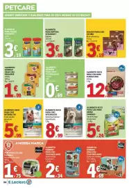 Folheto E.Leclerc semana 38 Página 34: Alimento húmido para cão pedigree €1,99, Alimento seco para cão mini purina one €12,29