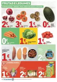 Folheto E.Leclerc semana 38 Página 4: Tomate alongado €1,49, Couve lombarda inteira €1,29