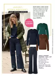 Tchibo gazetka Strona 8: Cienki sweter z wełny merino €129,99, Jeansy z szerokimi nogawkami fason Viki €179,99