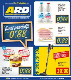 Volantino Ard Discount Pagina 1: Latte Stella €0,88, Scopa elettrica Ariete €39,90