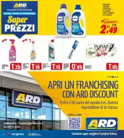 Volantino Ard Discount Pagina 14: Candeggina mousse spray Ionix €1,39, Detergente wc gel disincrostante actiff €1,19