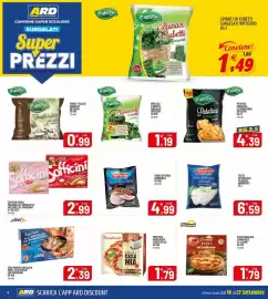 Volantino Ard Discount Pagina 8: Funghi tagliati OrtoZero €0,99, Margherita Il gusto a casa mia €1,79
