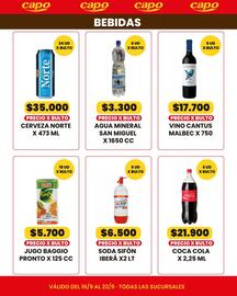 Catálogo Autoservicio Capo semana 38 Página 4: Cantus vino malbec €17.700,00, San miguel agua mineral €3.300,00