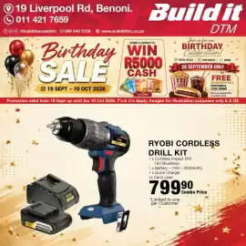 Build It catalogue Page 3: Ryobi cordless drill kit €799,90