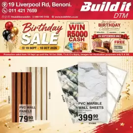 Build It catalogue Page 9: PVC WALL PANELS Assorted €79,90, PVC MARBLE WALL SHEETS Assorted €399,90