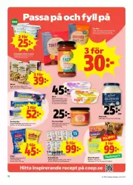 Stora Coop reklamblad vecka 39 Sida 12: Bönor €39,00, Protein Bar €52,00