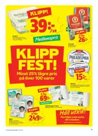 Stora Coop reklamblad vecka 39 Sida 15: Vetemjöl €26,00, Toalettpapper 8-pack, Medlemspris