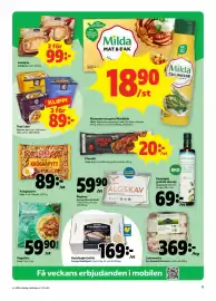 Stora Coop reklamblad vecka 39 Sida 5: Flytande margarin/Mat&Bak €18,90, Lasagne €99,00