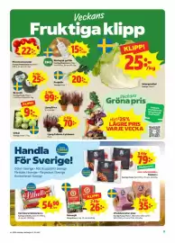 Stora Coop reklamblad vecka 39 Sida 9: Plommontomater €22,00, Ekologisk gul lök €15,00