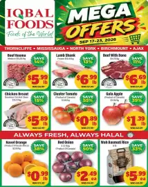 Iqbal Foods flyer week 38 Page 1: Gala Apple €1,39, Red Onion €2,49