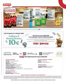 Volantino Coop Pagina 16: Coca Cola €2,79, Bibite Lurisia €3,70