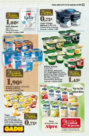 Folleto Gadis semana 38 Página 16: Yogur la lechera €0,75, Bífidus Activia DANONE €1,45