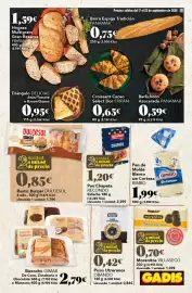 Folleto Gadis semana 38 Página 19: Recondo pan chapata €1,20, Fripa n croissant cacao select dor €0,65