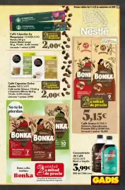 Folleto Gadis semana 38 Página 25: Nescafe concentrado de cafe black o vainilla €3,99, Nestlé Bonka €5,15