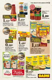 Folleto Gadis semana 38 Página 27: Gallina Blanca sopa sobre €0,43, Helios salsa basílico o napolitana €1,59